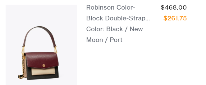補貨！Tory Burch ROBINSON鏈條拼色風琴包 折上折$261.75